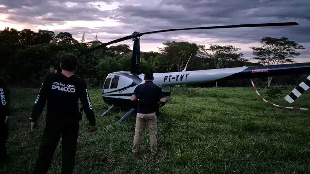 Helicóptero roubado no Paraná é recuperado na fronteira com o Paraguai