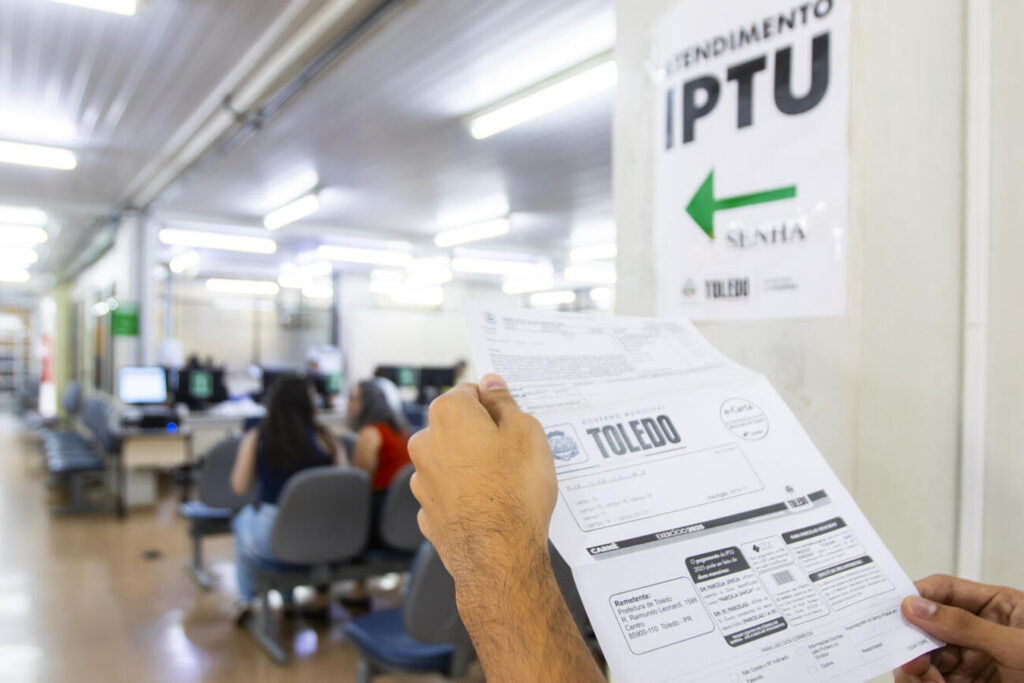 Cota única e primeira parcela do IPTU Toledo 2025 vencem na segunda (10)